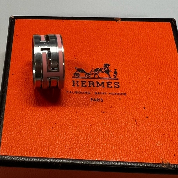Hermes light Pink Puzzle ring sz 5.5 - Picture 2 of 4